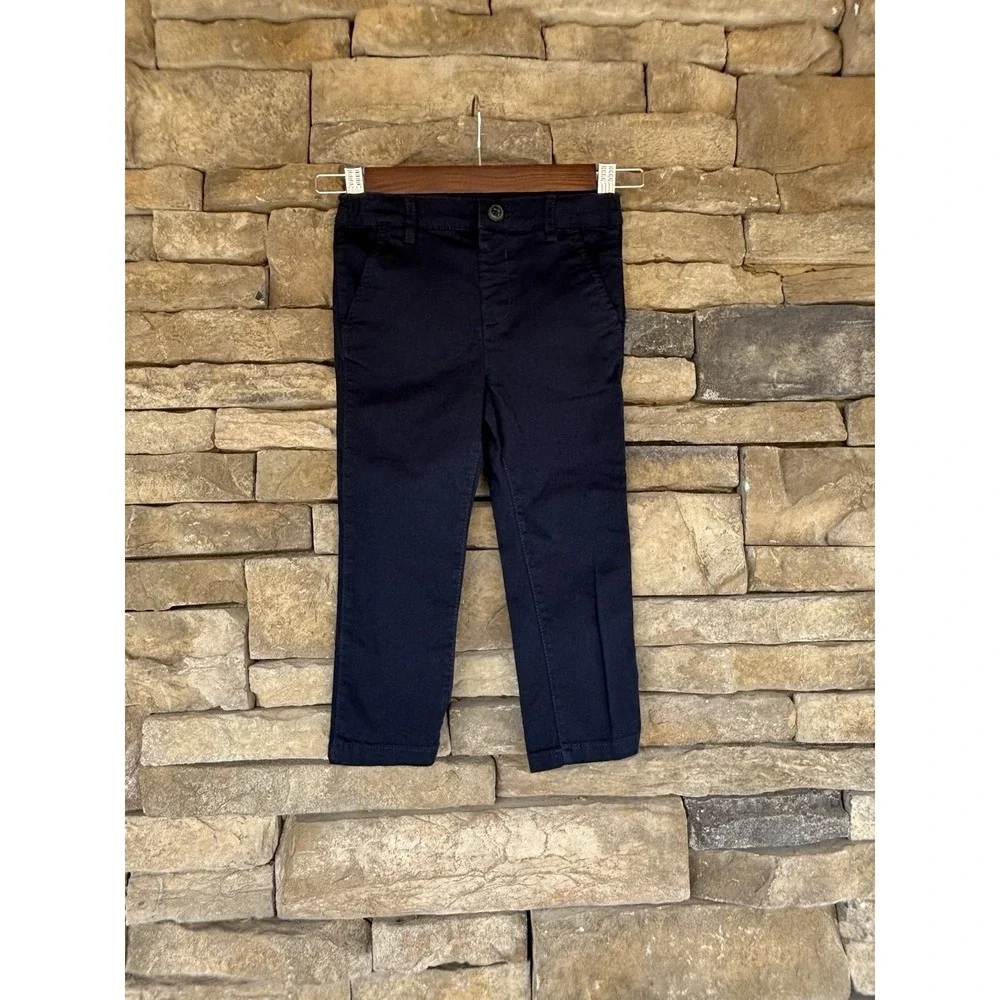 The Childrens Place Solid Navy Blue Straight Leg‎ Chino Pants Toddlers Size 3T